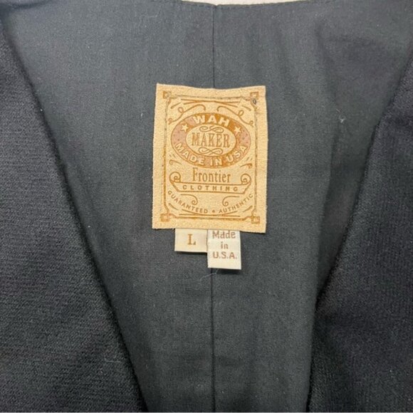 Vintage WAH Maker Mens Wool 5 Button Western Vest, Size L - Picture 8 of 11
